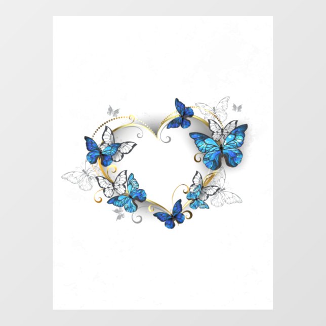 Jewellery Heart with Butterflies Morpho (Sheet)