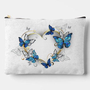 Jewellery Heart with Butterflies Morpho Accessory Pouch