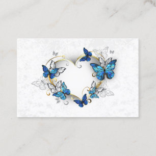 Jewellery Heart with Butterflies Morpho Business Card