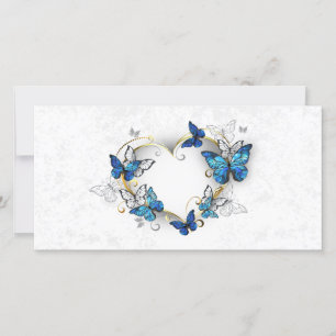 Jewellery Heart with Butterflies Morpho Card
