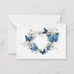 Jewellery Heart with Butterflies Morpho Card