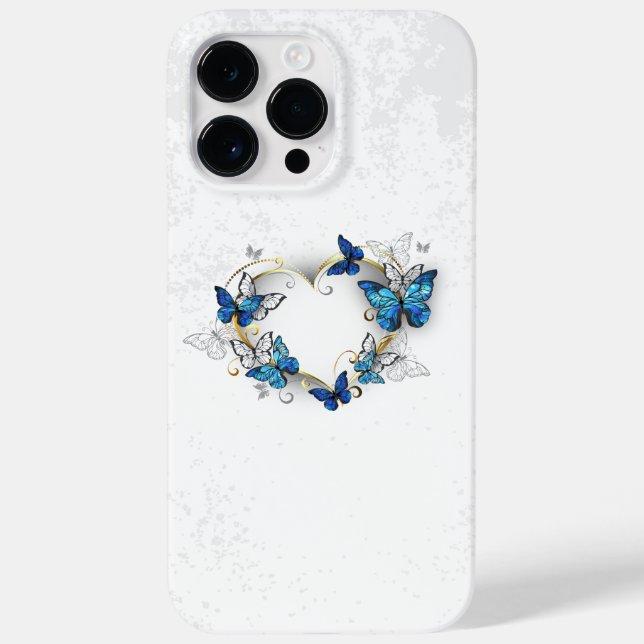Jewellery Heart with Butterflies Morpho Case-Mate iPhone Case (Back)
