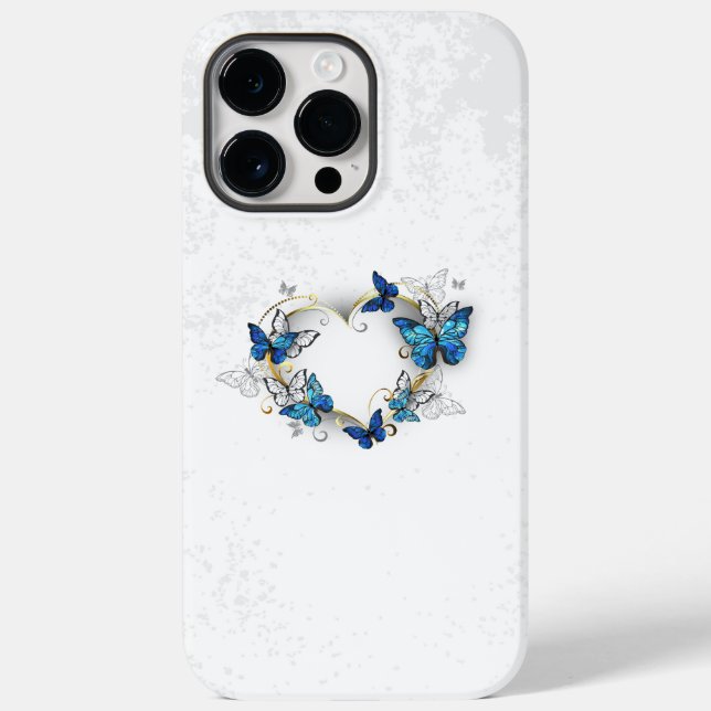 Jewellery Heart with Butterflies Morpho Case-Mate iPhone Case (Back)