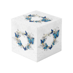 Jewellery Heart with Butterflies Morpho Cube