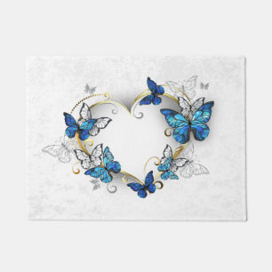 Jewellery Heart with Butterflies Morpho Doormat