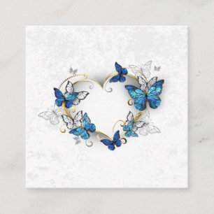 Jewellery Heart with Butterflies Morpho Enclosure Card