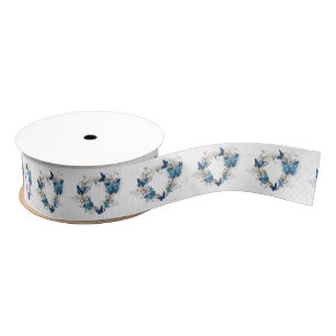 Jewellery Heart with Butterflies Morpho Grosgrain Ribbon