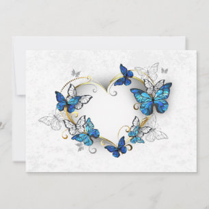 Jewellery Heart with Butterflies Morpho Holiday Card