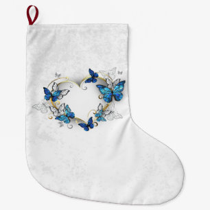 Jewellery Heart with Butterflies Morpho Large Christmas Stocking