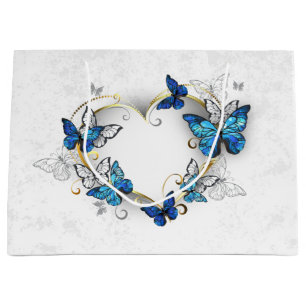 Jewellery Heart with Butterflies Morpho Large Gift Bag