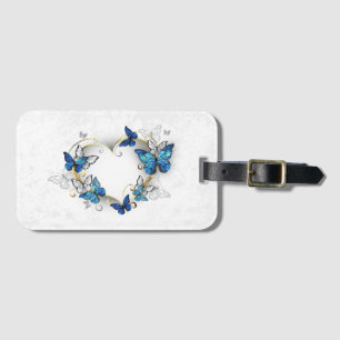 Jewellery Heart with Butterflies Morpho Luggage Tag