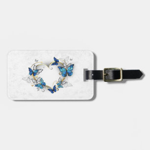 Jewellery Heart with Butterflies Morpho Luggage Tag