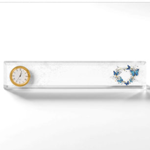 Jewellery Heart with Butterflies Morpho Nameplate