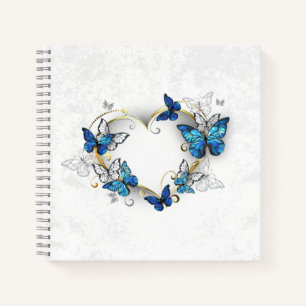 Jewellery Heart with Butterflies Morpho Notebook