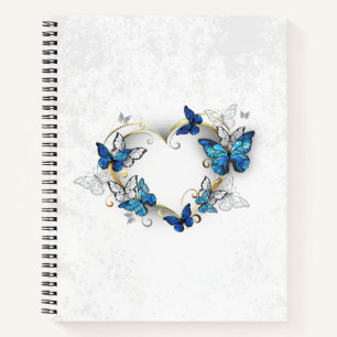 Jewellery Heart with Butterflies Morpho Notebook