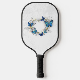Jewellery Heart with Butterflies Morpho Pickleball Paddle
