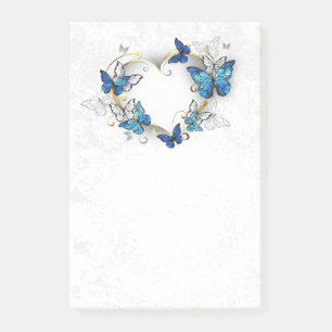 Jewellery Heart with Butterflies Morpho Post-it Notes