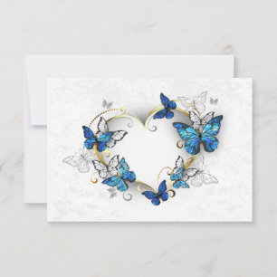 Jewellery Heart with Butterflies Morpho Save The Date