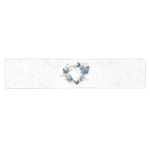 Jewellery Heart with Butterflies Morpho Short Table Runner