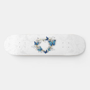 Jewellery Heart with Butterflies Morpho Skateboard