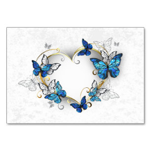 Jewellery Heart with Butterflies Morpho Table Number