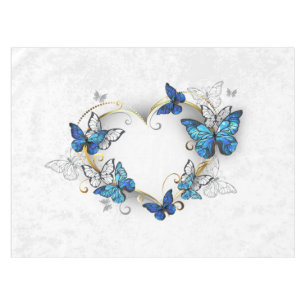 Jewellery Heart with Butterflies Morpho Tablecloth