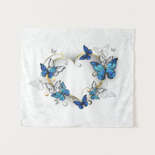 Jewellery Heart with Butterflies Morpho Tapestry