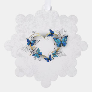 Jewellery Heart with Butterflies Morpho Tree Decoration Card