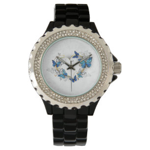 Jewellery Heart with Butterflies Morpho Watch