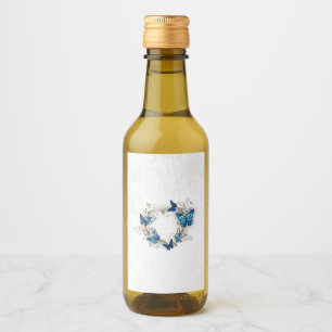 Jewellery Heart with Butterflies Morpho Wine Label
