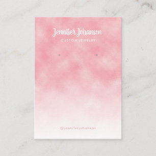 Jewellery holder earrings modern metallic pink whi business card