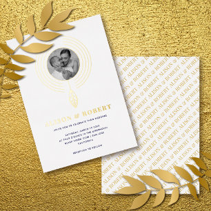 Jewellery inspired frame and photo white wedding