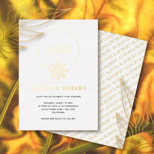 Jewellery inspired frame & initials white wedding