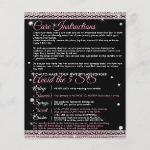 Jewellery Last Longer Care Instructions Join Team Flyer