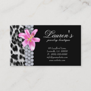 Jewellery Leopard Business Card Lily Flower