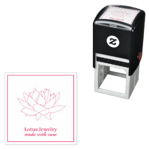 Jewellery lotus flower add your logo branded self-inking stamp