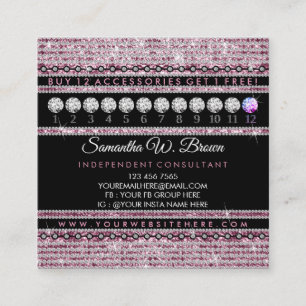 Jewellery Loyalty Punch Square Business Card