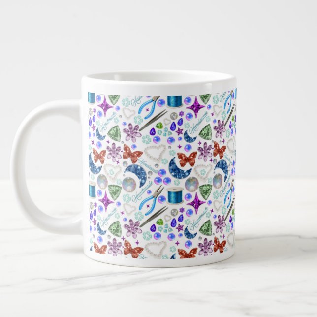 Jewellery Making & Beading Gift crafter Large Coffee Mug (Left)