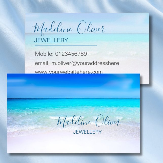 Jewellery Ocean Beach Sea Modern Business Card (Creator Uploaded)
