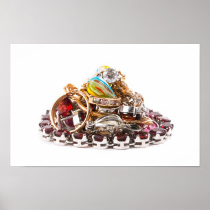 Jewellery on white poster