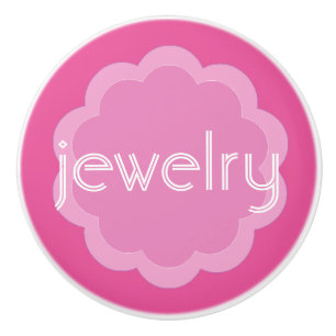 Jewellery organisation pink flower knob
