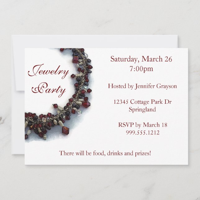 Jewellery Party Invitation (Front)