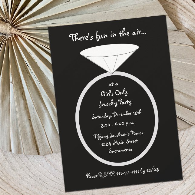 Jewellery Party Invitation Jewellery on Black (Creator Uploaded)