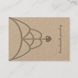 Jewellery Pearls Necklace Display Gold Heart Glamo Business Card