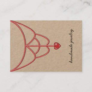 Jewellery Pearls Necklace Display Red Heart Glamou Business Card