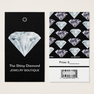Jewellery Price Tags Diamond Custom with Barcode