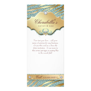 Jewellery Rack Card Teal Gold Sparkle