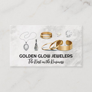 Jewellery Rings Necklaces Gold Diamond Pearls Business Card