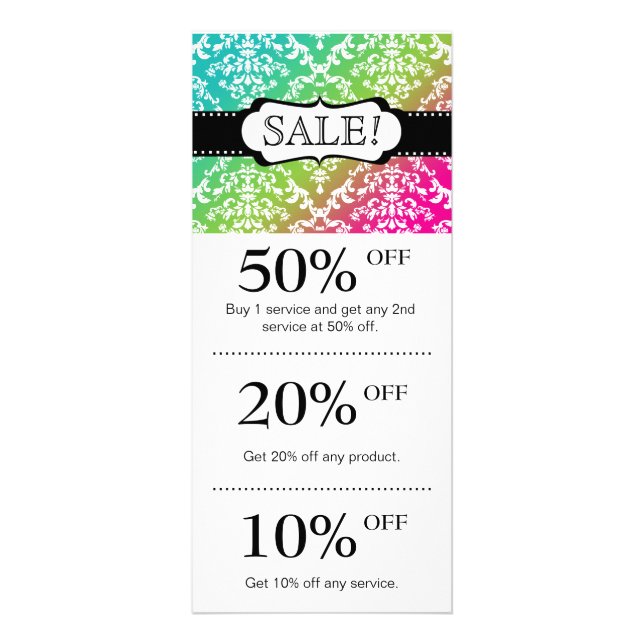 Jewellery / Salon Marketing Card Loyalty Damask (Front)