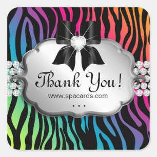 Jewellery Sticker Zebra Rainbow Salon